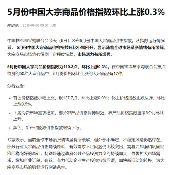 5月大宗商品价格指数上涨0.3%，外贸ERP数字化企业降本增效策略剖析1.jpg